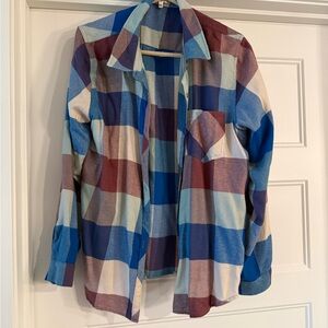 Maurices Multicolor Plaid Button Down Shirt